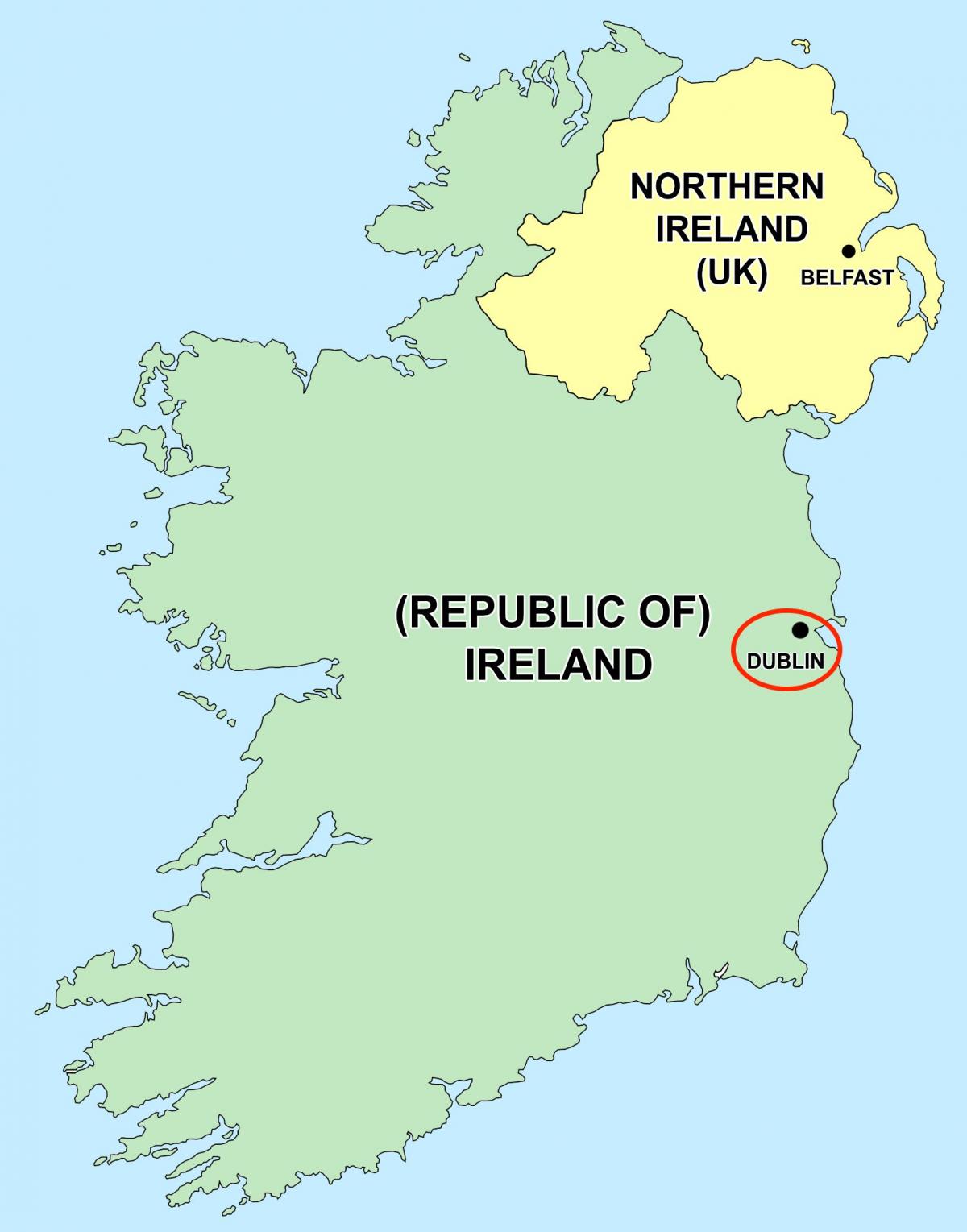 Dublín en el mapa de Leinster - Irlanda