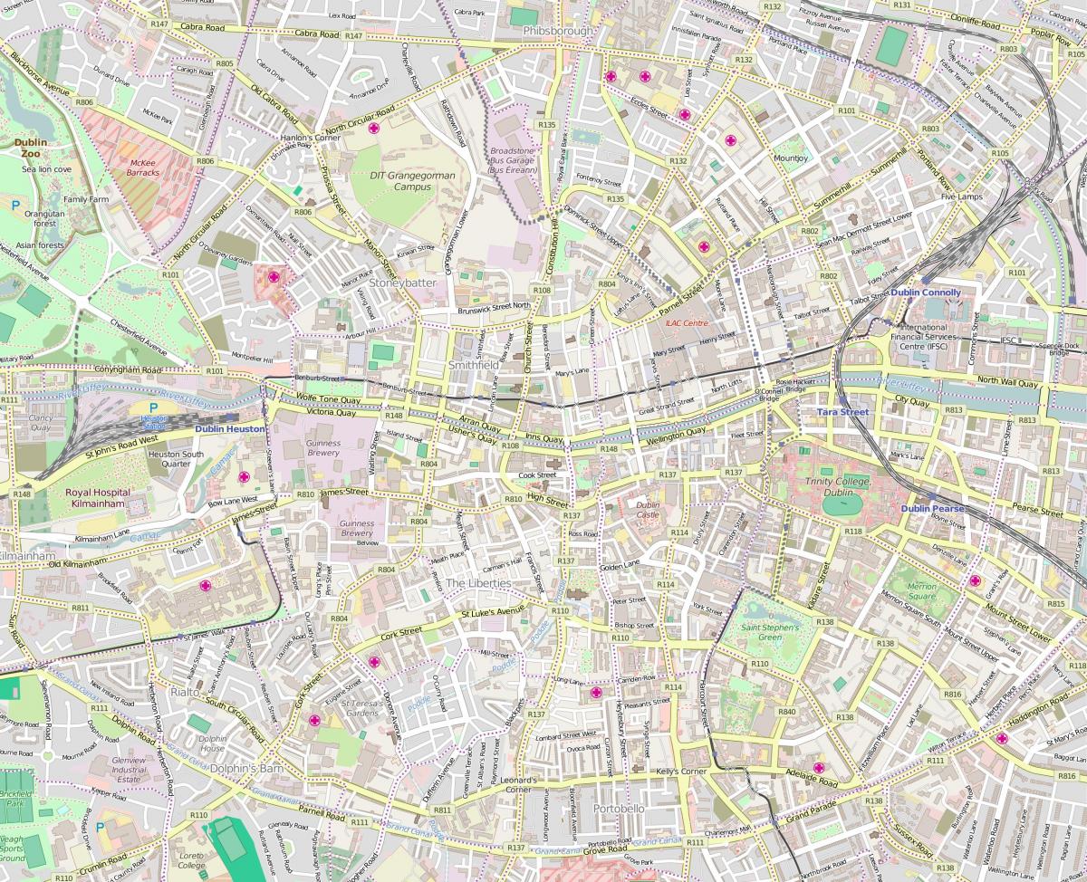 Mapa de calles de Dublín
