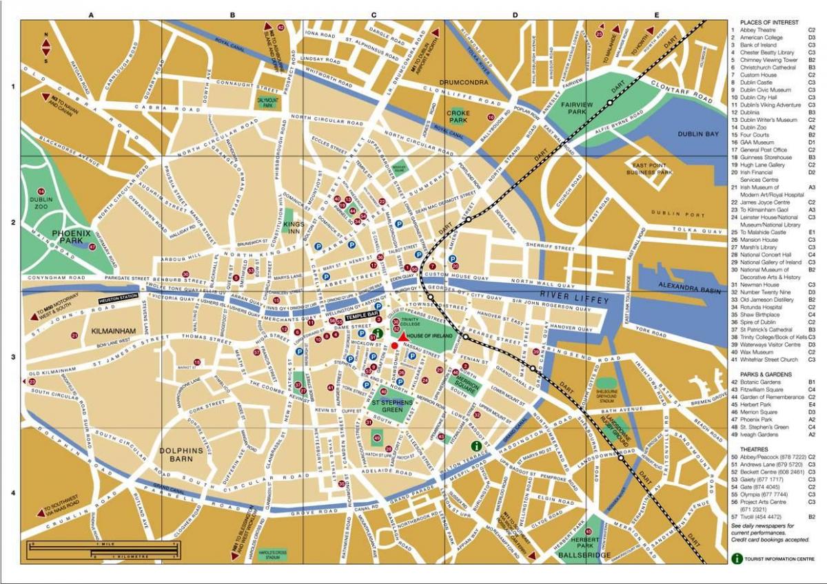Mapa del centro de Dublín